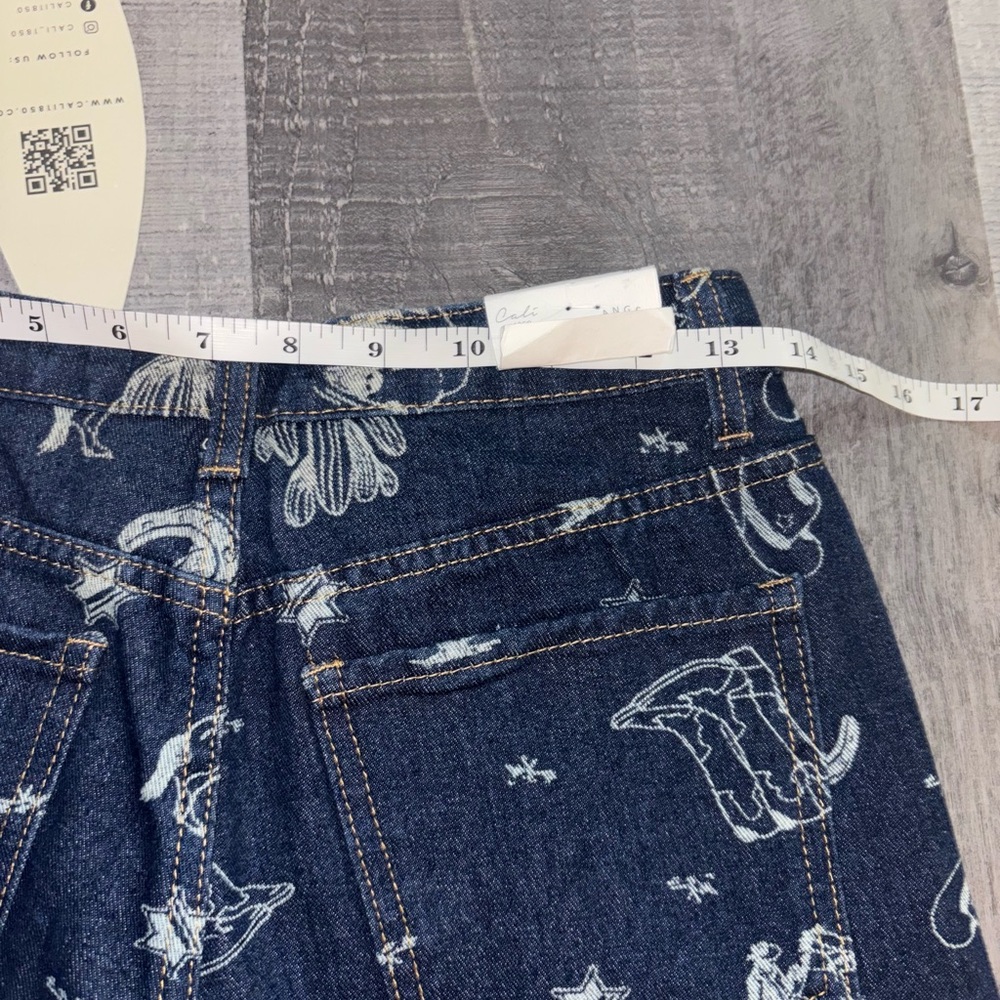 🤠NWT Cali 1850 Western Wide Leg Blue Jeans - Picture 8 of 10